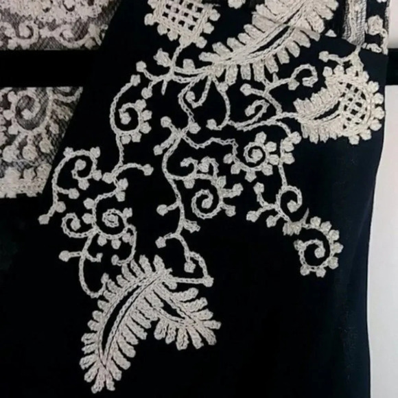 Anthropologie Embroidered Black Cocktail Dress - Picture 3 of 16